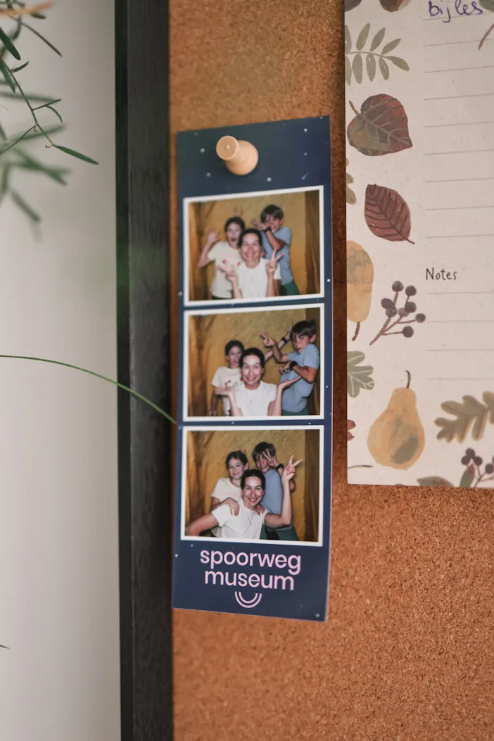 Funny photo from photobooth hangs on the memory board